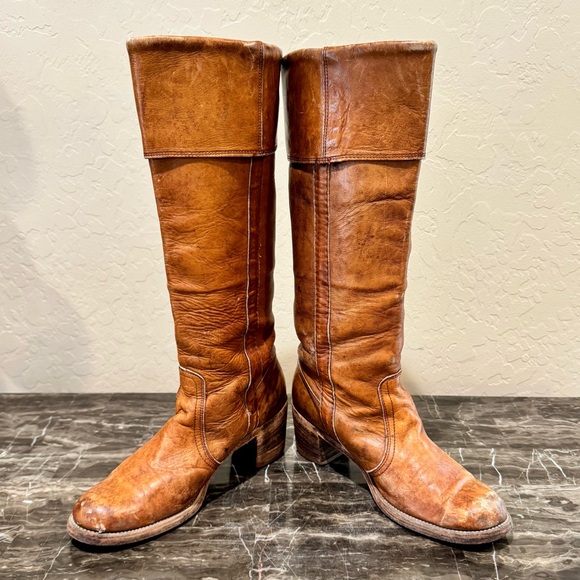 Frye Vintage Knee High Leather Campus Boots - Picture 8 of 14